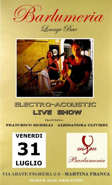 Musica dal vivo alla Barlumeria con Francesco Morelli