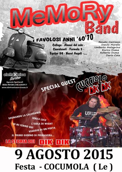 MEMORY BAND i favolosi anni '60'70 Special Guest CUCCIOLO già DIK DIK in La Storia dei DIkDIk