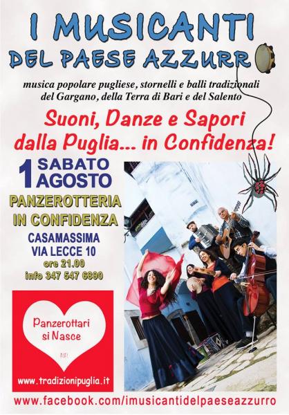I Musicanti del Paese Azzurro con degustazione di Panzerotti Fritti
