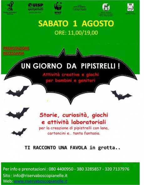 "UN GIORNO DA PIPISTRELLI" : attività creative e giochi per bambini e adulti