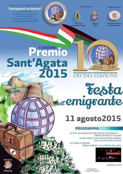A Sant’Agata di Puglia la Decima Edizione Della Festa Dell’emigrante