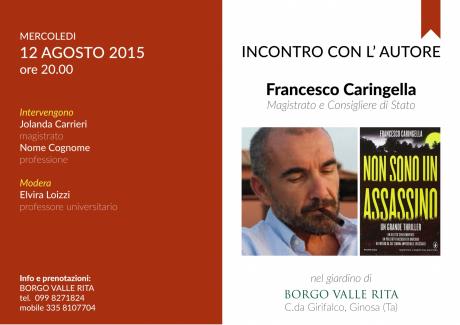Il magistrato e Consigliere di Stato Francesco Caringella presenta il suo libro "Non sono un assassino".
