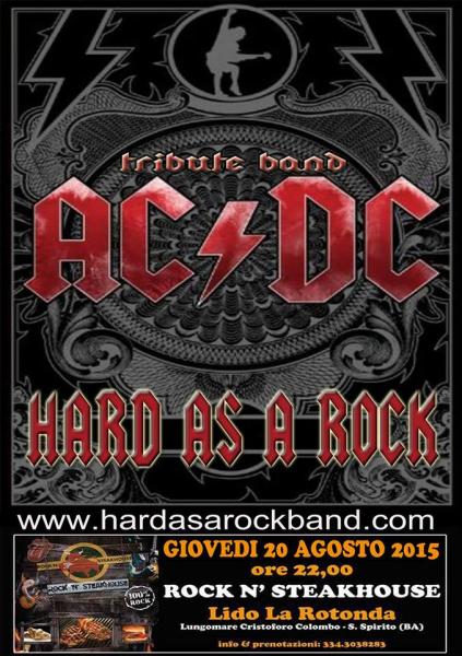 HARD AS A ROCK - AC/DC Tribute al LIDO LA ROTONDA, Santo Spirito (BA)