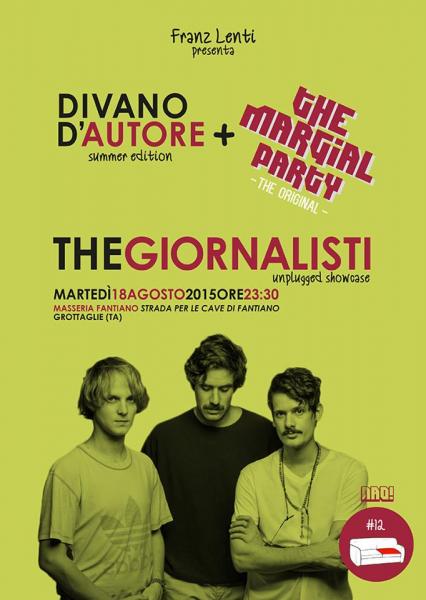Divano d'Autore presenta: TheGiornalisti (intervista+unplugged) & The Margial Party alla Masseria Fantiano