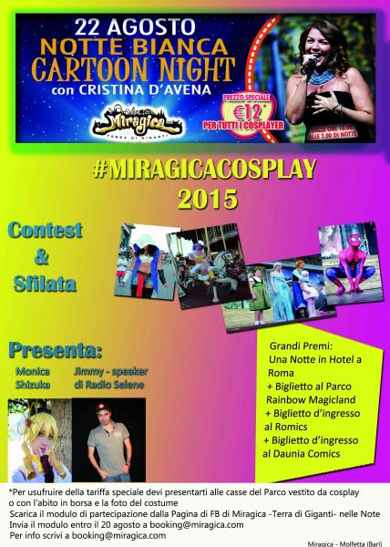 #Miragicacosplay: Raduno Cosplay e Cartoon Night - special guest Cristina D'Avena