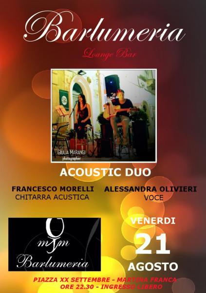 "Francesco Morelli Duo" alla Barlumeria