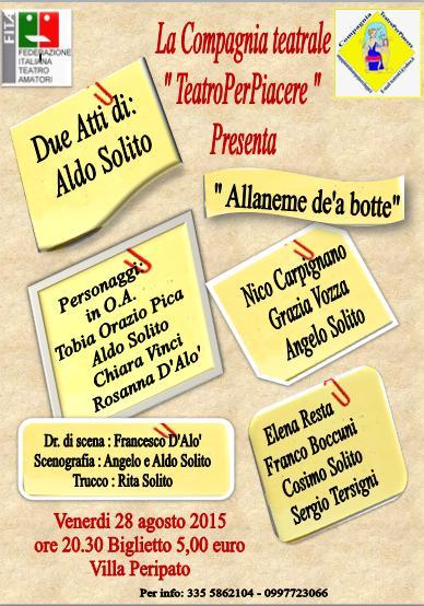 "ALLANEME DA 'A BOTTE" Teatro sotto le Stelle