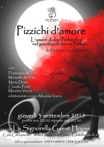 PIZZICHI  D AMORE l amore di don Perlimplino nel giardino di donna Belisa