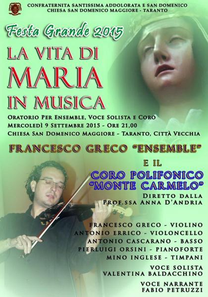 La vita di Maria in musica- FrancescoGrecoEnsemble e il coro polifonico Monte Carmelo