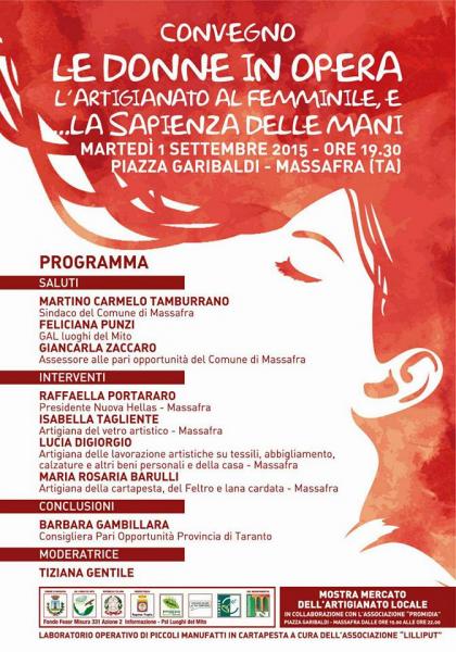 “Le donne in opera, l’artigianato al femminile e la sapienza delle mani”