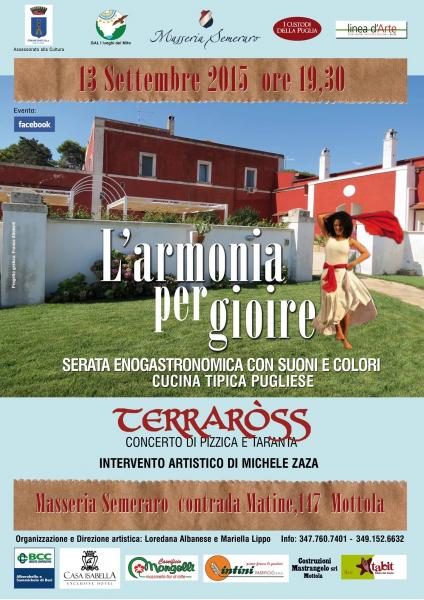 L'ARMONIA PER GIOIRE - serata enogastronomica con suoni e colori