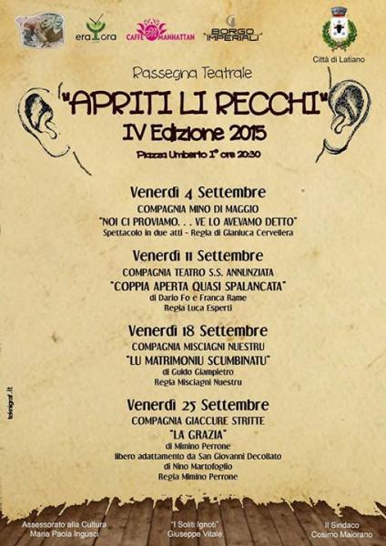 Rassegna teatrale "Apriti li recchi" 2015