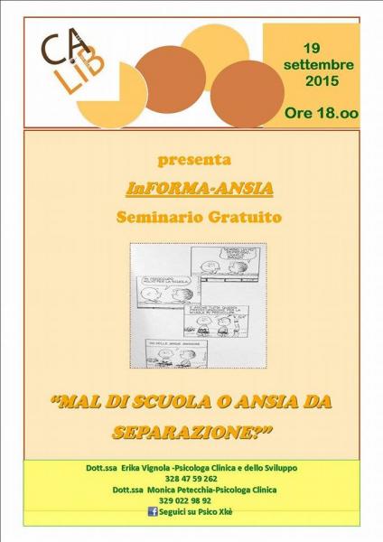 InFORMA ANSIA. MAL DI SCUOLA O ANSIA DA SEPARAZIONE?