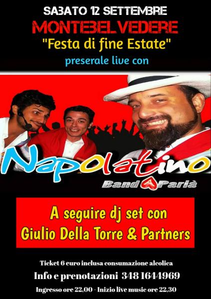 Festa di fine estate: live music Napolatino & dj set Giulio Della Torre