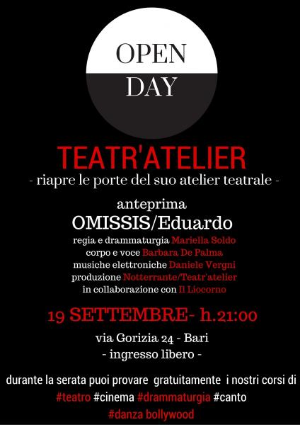 Festa di riapertura di Teatr'atelier con reading su Eduardo De Filippo