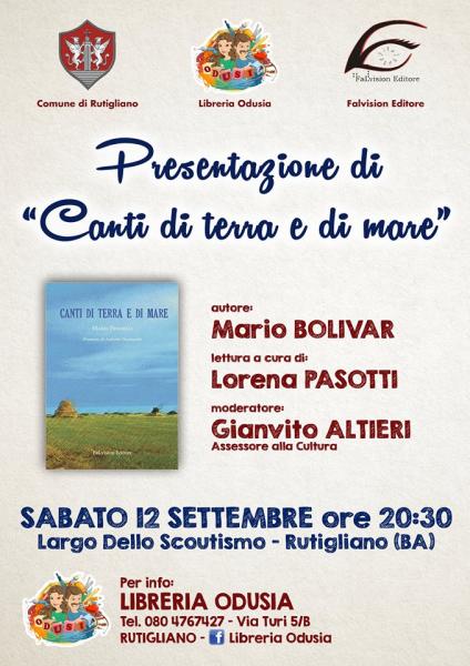 Presentazione di - Canti di Terra e di Mare - di Mario Bolivar