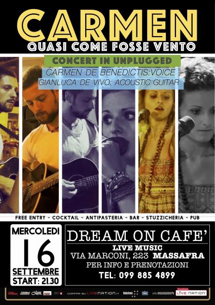 Concert in Unplugged - Carmen De Benedictis & Gianluca De Vivo al Dream on (Massafra)
