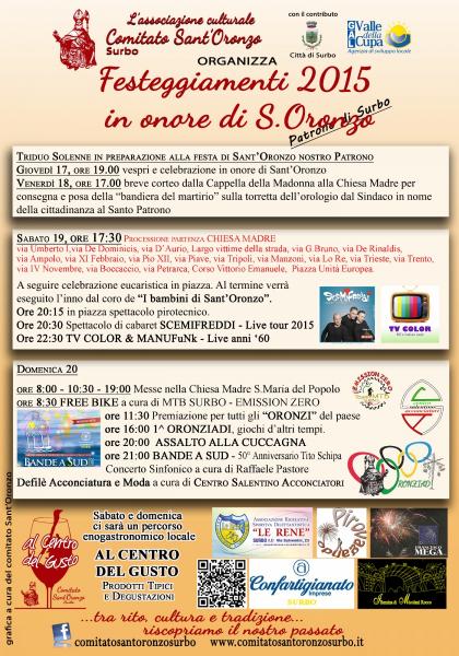 Festa Patronale 2015 a Surbo in onore di Sant'Oronzo