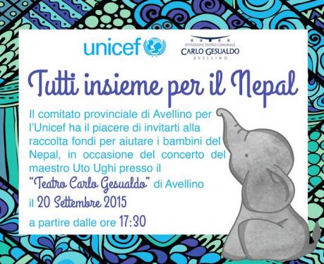 Unicef Avellino e Teatro “Carlo Gesualdo” insieme per il Nepal