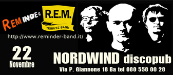 R.E.M Night con REminder in concerto al Nord wind discopub