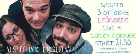 Le3corde in concerto al LUCKY CORNER