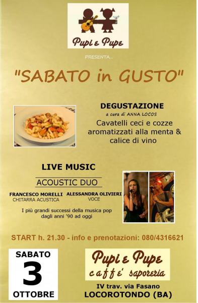 Serata degustativa-musicale al Pupi&Pupe