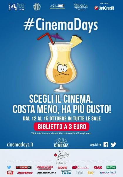 CinemaDays al Multisala teatro VIGNOLA: ULTIMO GIORNO con il cinema low cost a soli 3 €