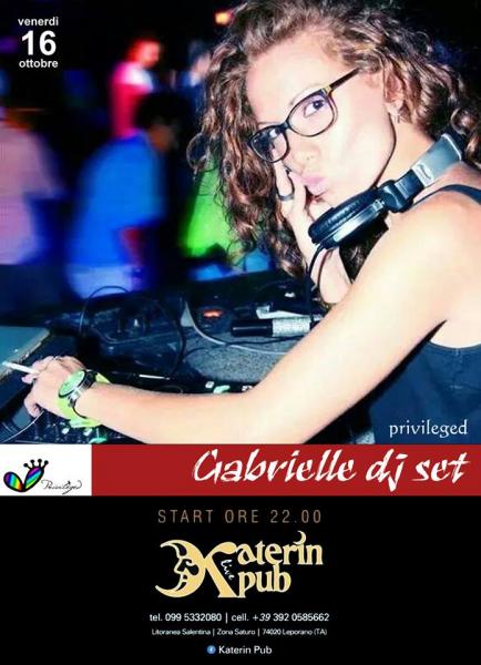 Il venerdi con DJ Set al Katerin Pub: 16 Ottobre 2015 con Gabrielle Dee Jay