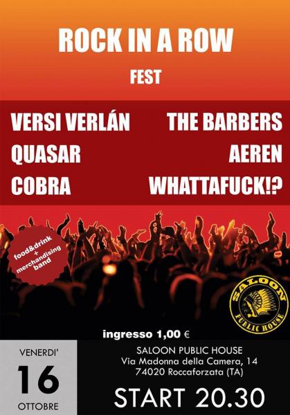 Rock In A Row - Fest@Saloon Public House