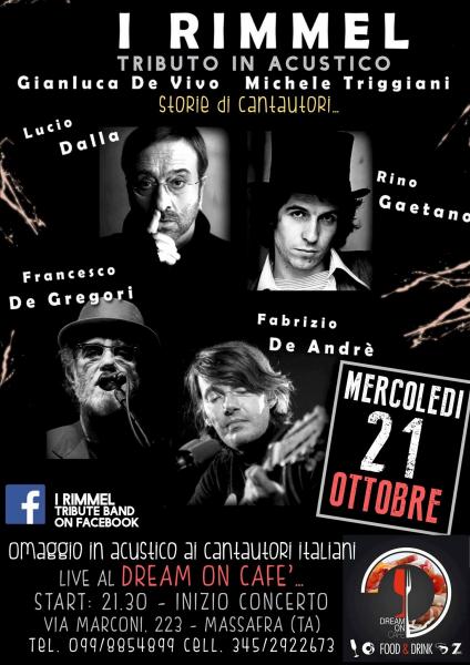 Tributo in Acustico ai Cantautori Italiani: de Grgeori-de Andre-dalla-rino Gaetano