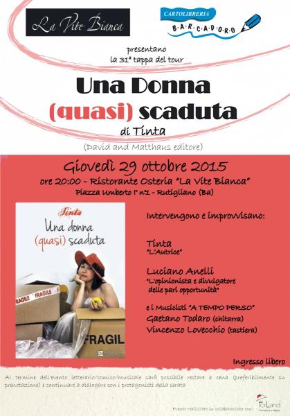 31a Tappa del tour "UNA DONNA (quasi) SCADUTA" - Presentazione del libro di Tinta