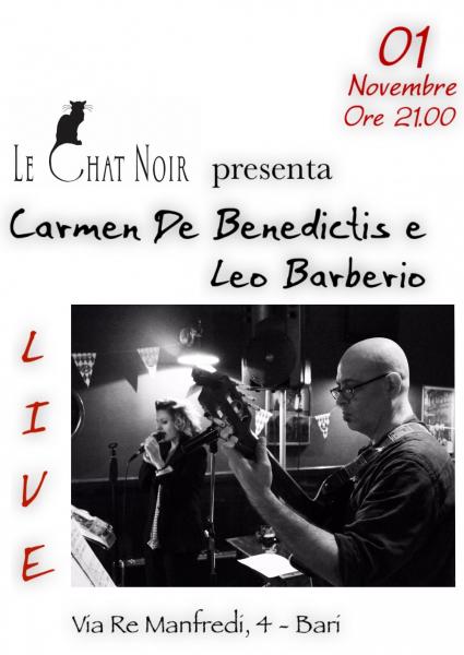 Domenica 1 novembre ||| Live at "Le Chat Noir" ||| Carmen De Benedictis & Leo Barberio