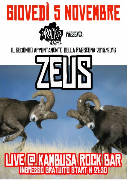 DIROCKATO WINTER presenta:"ZEUS! live at KAMBUSA ROCK BAR"
