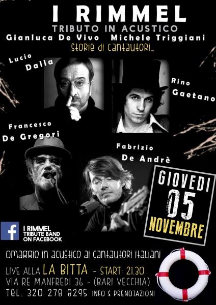 Tributo in Acustico a Francesco de Gregori  Fabrizio de Andre' Lucio Dalla e Rino Gaetano