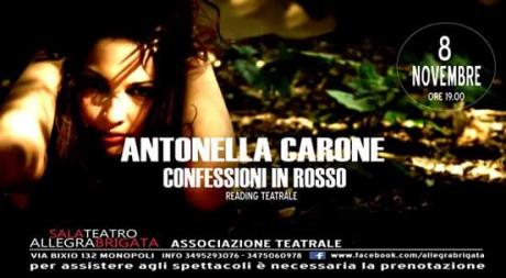 Antonella Carone in CONFESSIONI IN ROSSO reading teatrale sul femminicidio