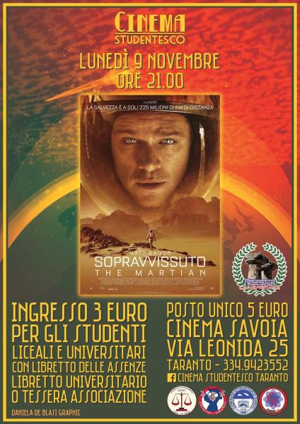 "Sopravvissuto - The Martian" in rassegna al Cinema Savoia