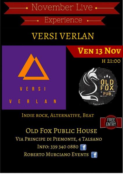 Versi Verlàn live at Old Fox Public House - November Live Experience