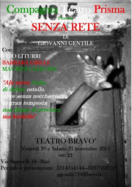 TEATRO PRISMA presenta SENZA RETE di Giovanni Gentile