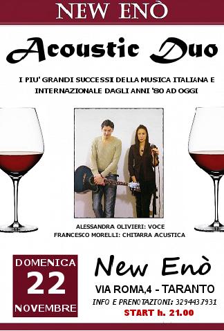 Acoustic Duo live at NEW ENO'