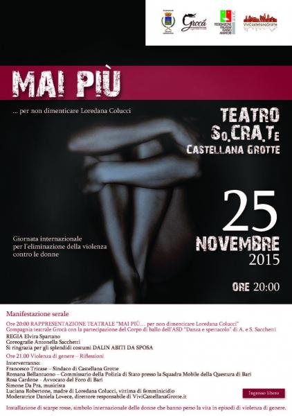 Mai più - Giornata internazionale per l'eliminazione della violenza contro le donne