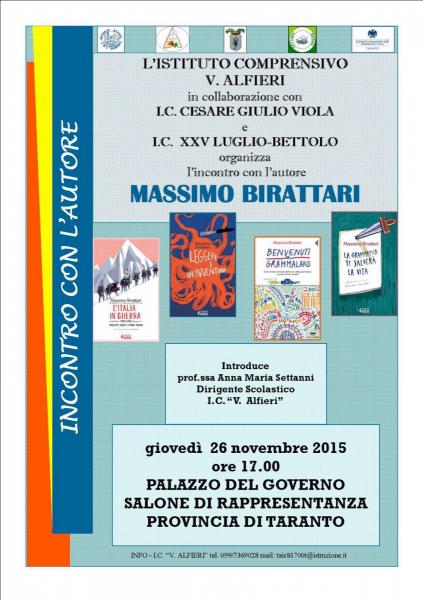 Massimo Birattari per la rassegna "Incontro con l'Autore"