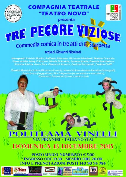 TRE PECORE VIZIOSE - Commedia brillante in tre atti