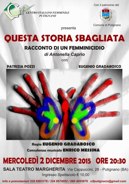 “QUESTA STORIA SBAGLIATA – Racconto di un femminicidio