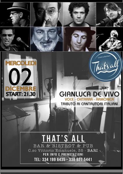 Tributo in unplugged ai Cantautori italiani + "All you can Wine" vino e castagne!