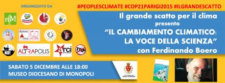 Il CAMBIAMENTO CLIMATICO: la voce della scienza. Incontro con Ferdinando Boero.