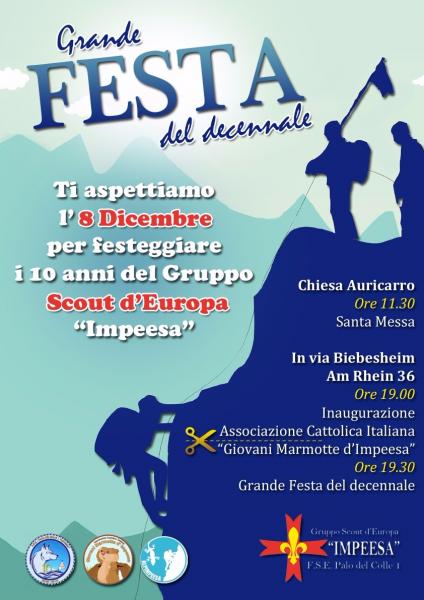 Grande festa del decennale del gruppo scout Fse Palo del Colle 1 "Impeesa"