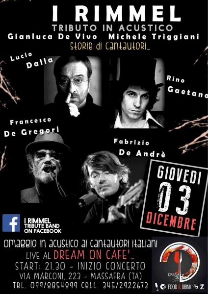 Tributo in Acustico a Francesco de Gregori - Fabrizio de Andre'-lucio Dalla e Rino Gaetano