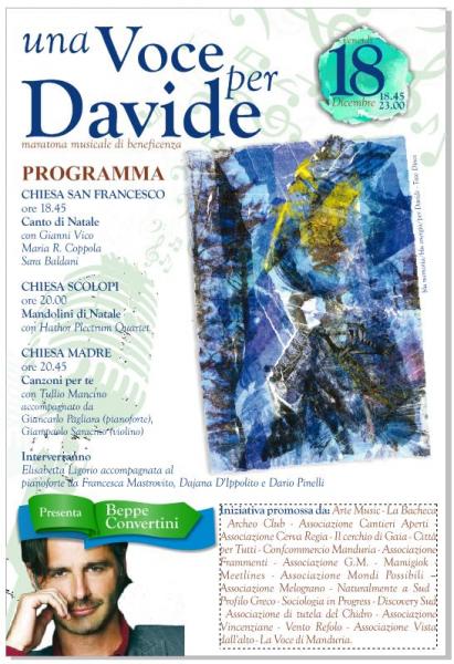 UNA VOCE PER DAVIDE - Maratona musicale di beneficenza