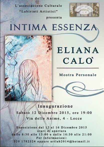 "Intima Essenza" Personale di Pittura dell’Artista Eliana Calò