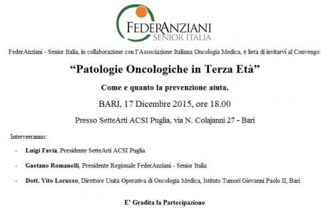 Convengo Patologie Oncologiche in Terza Età
